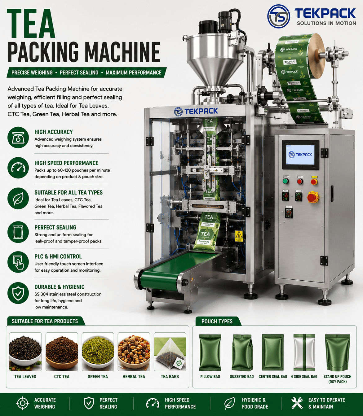 Automatic Tea Packing Machine Manufacturer in India | TEKPACK